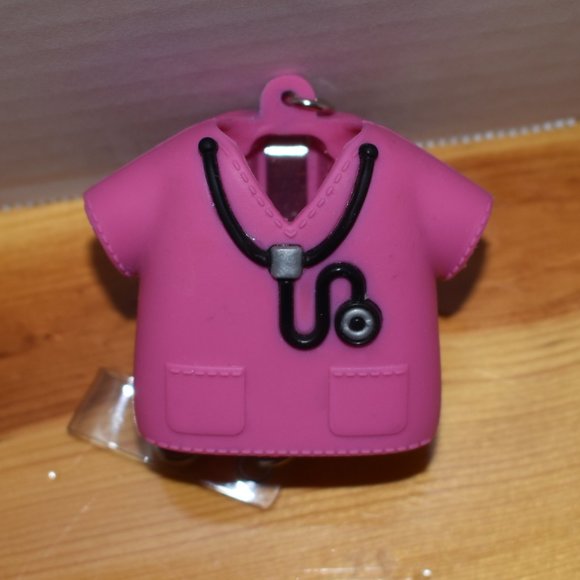 Pre-Owned Pink medical Scrub Field Hand Sanitizer Case Pocket Holder W/ Clip - Picture 4 of 10